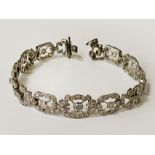 ART DECO GOLD & DIAMOND TENNIS BRACELET - 18.97 GRAMS APPROX