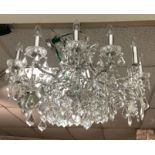 LARGE BRANCHED CRYSTAL CHANDELIER
