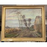OIL ON CANVAS OF A FRENCH LANDSCAPE BY HENRY CHARRY