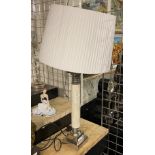 CHROME & RESIN COLUMN TABLE LAMP - 66 CMS (H) APPROX EXCLUDING SHADE