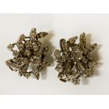 18CT DIAMOND CLUSTER EARRINGS - 13.22 GRAMS