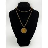 1883 FULL SOVEREIGN PENDANT & 9CT GOLD CHAIN