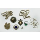 SMALL QUANTITY OF SILVER JEWELLERY