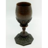 WOODEN CARVED CHALICE FROM RECOVERED WOOD