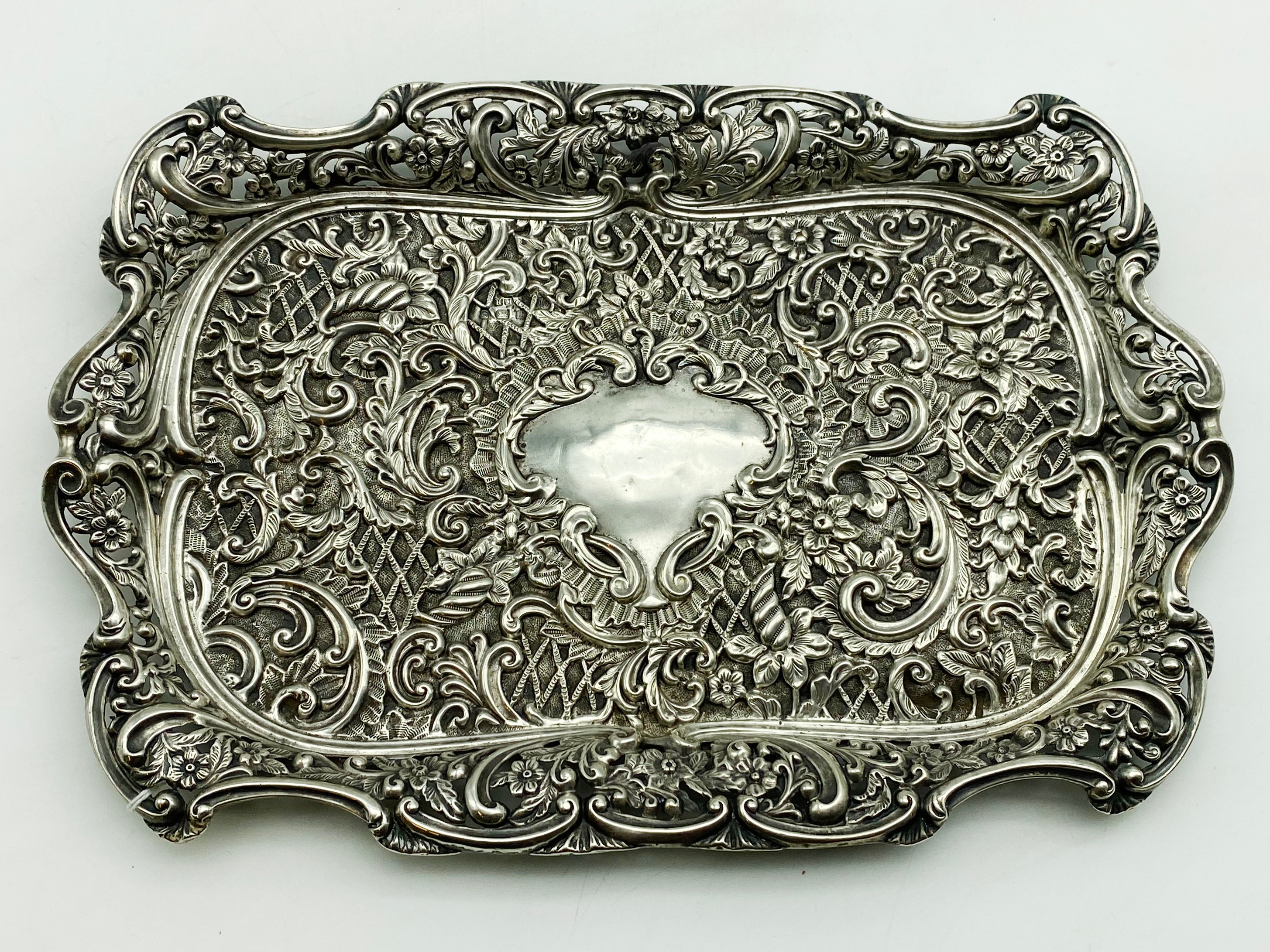 HALLMARKED SILVER DRESSING TABLE TRAY