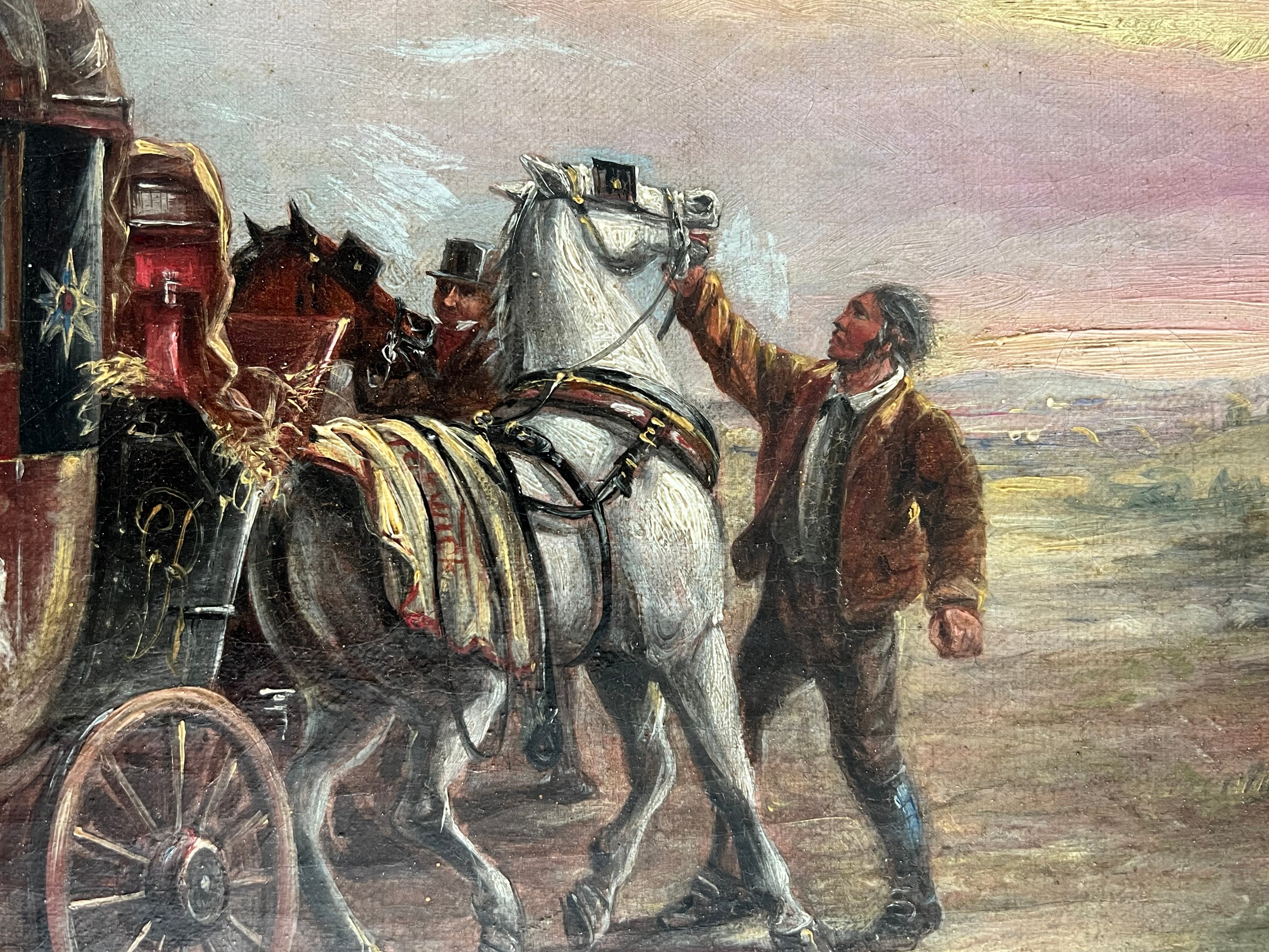 John Charles Maggs (1819-1896). Oil on canvas. “Liverpool Mail Coach and Horses”. Signed. - Image 5 of 9