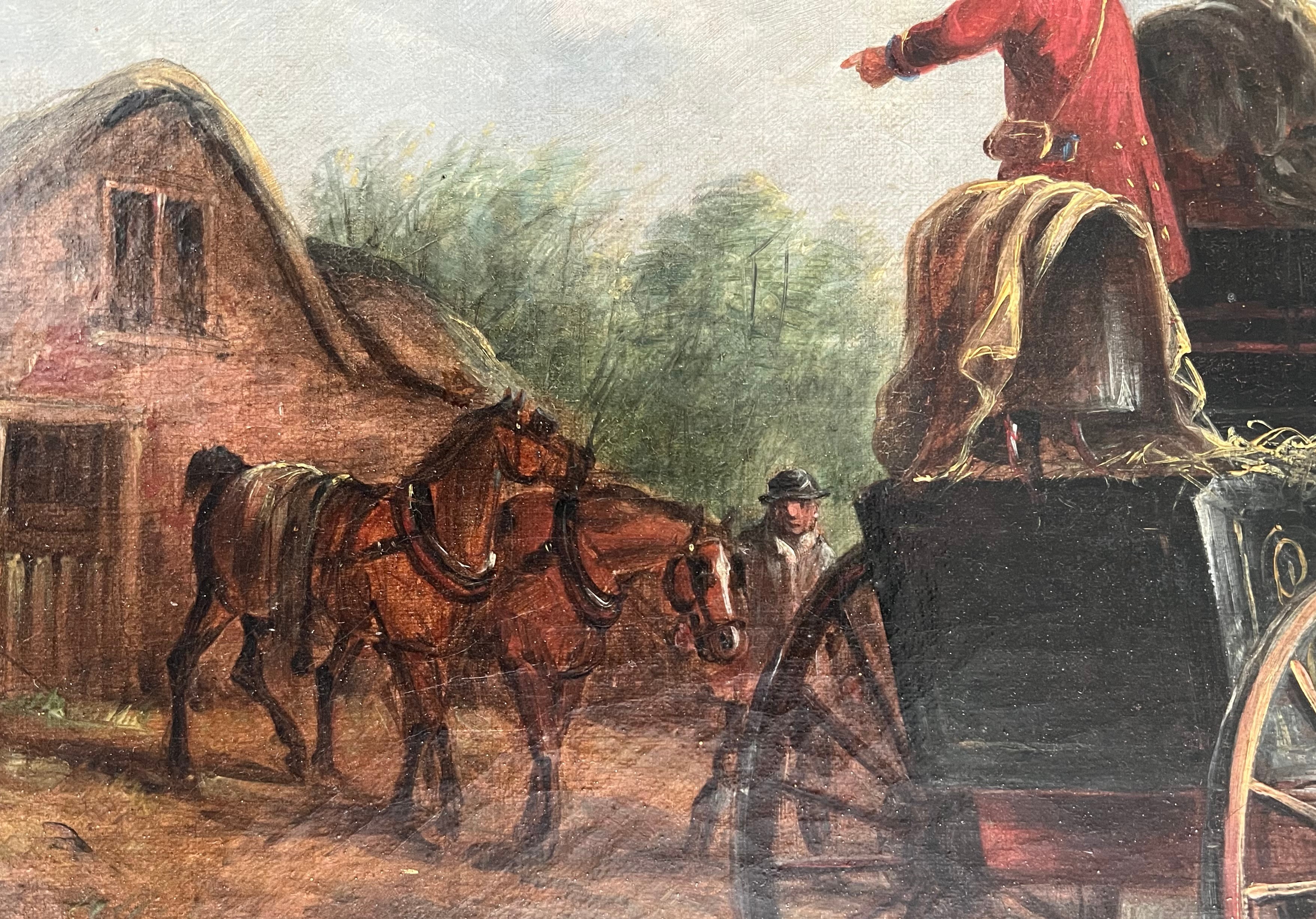 John Charles Maggs (1819-1896). Oil on canvas. “Liverpool Mail Coach and Horses”. Signed. - Image 6 of 9