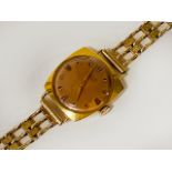 9CT GOLD AVIA LADIES WRISTWATCH - 16.6 GRAMS APPROX INCLUDING MOVEMENT