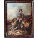 William Walker Morris (fl 1850-1867). Oil on canvas. Young Lad With His Dog and Game”. Signed.