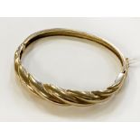 9 CARAT GOLD BANGLE - 17.5 GRAMS APPROX