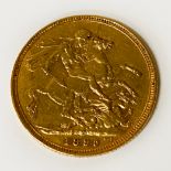 VICTORIAN 1895 FULL SOVEREIGN GOLD COIN