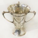 HM SILVER ART NOUVEAU 3 HANDLED TROPHY - APPROX 52.6 OZ