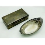 SILVER CIGARETTE BOX & SILVER BON BON DISH