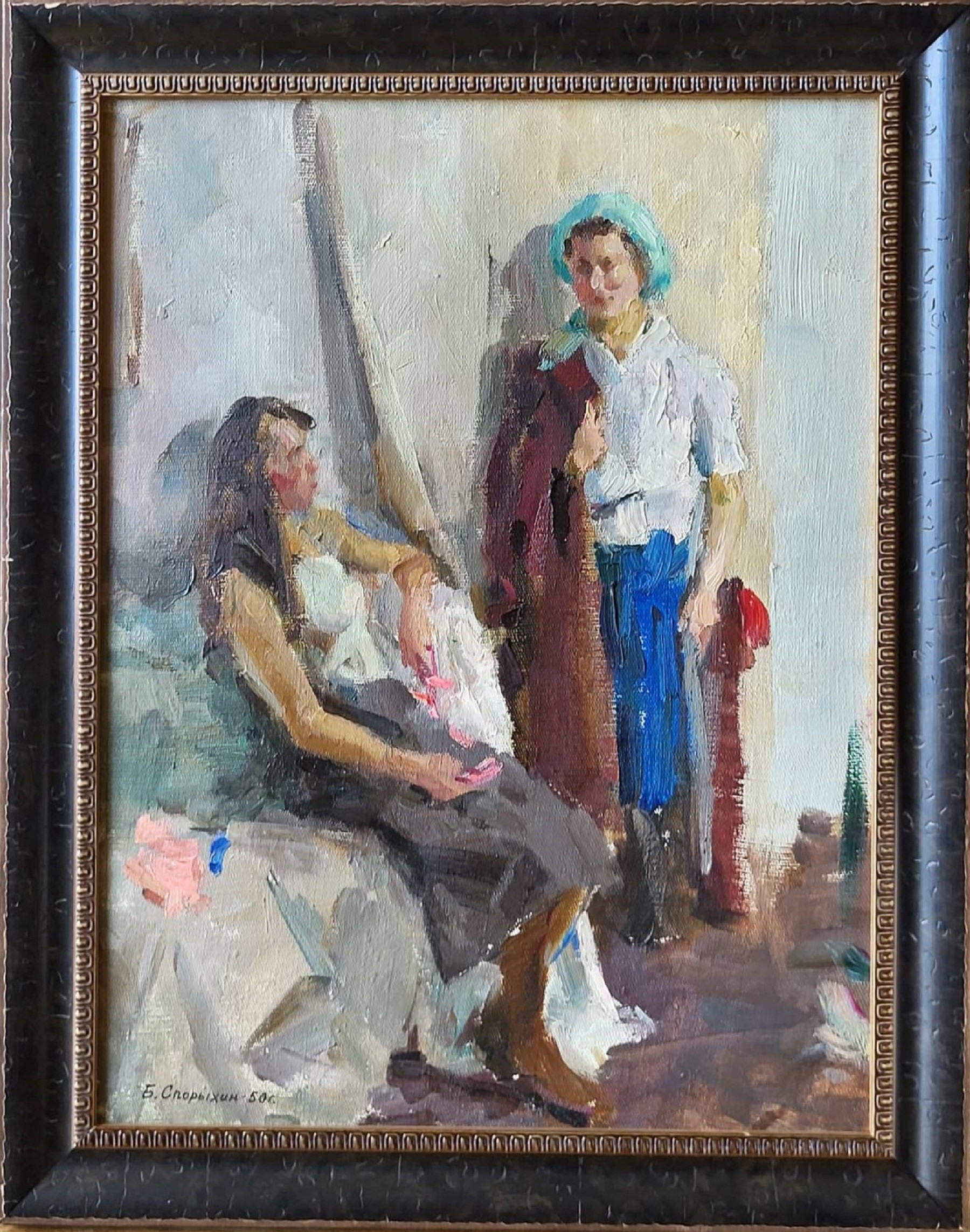 Boris Sporykhin (1928 -2020) “Deep in Conversation” 1954 Oil on canvas
