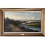 Edwin Long (1829-1891). Oil on canvas. “A River Landscape”. Signed.