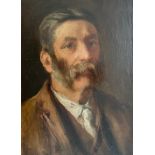Circle of Tom Roberts (1856-1931) Australian. Oil on board. “Portrait of a Man With a Moustache”