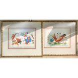 PAIR OF CHINESE PICTURES 25CMS (H) X 36CMS (W) PICTURE ONLY