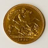 1930 FULL SOVEREIGN GOLD COIN