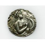 LARGE ART NOUVEAU-STYLE HALLMARKED SILVER BROOCH BY SAMUEL M. LEVI