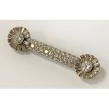 WHITE GOLD & DIAMOND BAR BROOCH THAT SEPARATES TO BECOME A BROOCH & EARRINGS