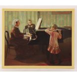 Nikolay Ivanov (1924-2006) “Music lesson” 1960 Oil on canvas