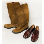 PAIR OF GUCCI BOOTS - SIZE 40 WITH A PAIR OF CHURCHES SHOES SIZE 40