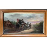 John Charles Maggs (1819-1896). Oil on canvas. “Liverpool Mail Coach and Horses”. Signed.