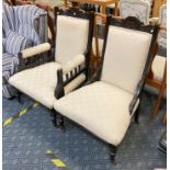GRANDFATHER & GRANDMOTHER CHAIRS - VICTORIAN