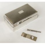 HM SILVER CIGAR BOX WITH HM SILVER CUTTER & POKER