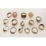 COLLECTION OF MOSTLY 9CT GOLD RINGS