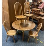 ERCOL DINING TABLE & FOUR CHAIRS