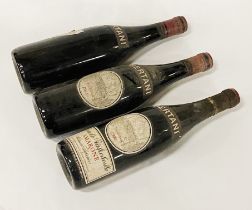 THREE BERTANI BOTTLES OF RED WINE C1964