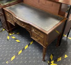 LEATHER TOP 5 DRAWER DESK