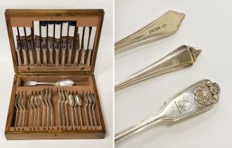 H/M SILVER CANTEEN OF CUTLERY APPROX WEIGHT (WITHOUT THE KNIVES) - 1035 GRAMS/36OZS (IMP)