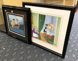 2 FRAMED CARTOON PICTURES