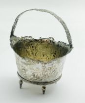 ANTIQUE SILVER BON BON DISH OR SWEET-MEAT BASKET