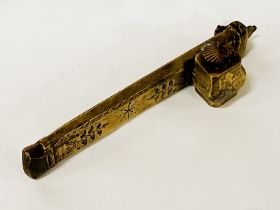 BRASS CALLIGRAPHY POSSIBLY OTTOMAN HOLDER/INKWELL