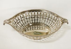 H/M SILVER FRET WORK FRUIT BOWL - 8 OZS APPROX