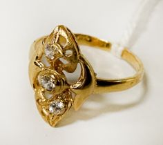 14CT GOLD RING - SIZE M/N - 2.7 GRAMS APPROX