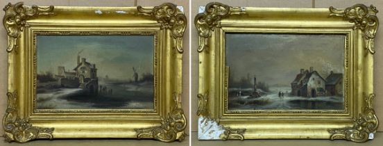 PAIR OF PAINTINGS DUTCH WINTER SCENES