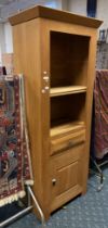 FRENCH OAK CUPBOARD WITH BOOKSHELF