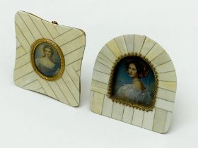 TWO MINIATURE PORTRAITS - 11 CMS (H) APPROX