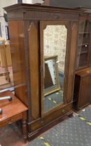 VICTORIAN MIRRORED WARDROBE - A/F