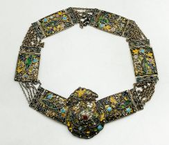 EARLY POSSIBLY RUSSIAN ENAMEL BELT WITH POSSIBLY SOME LOW-GRADE SILVER GRADE CONTENT
