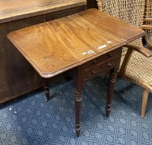 TWO DRAWER DROP LEAF TABLE