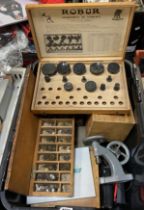 A BOX OF HOROLOGIST TOOLS