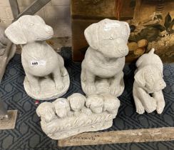 COLLECTION OF DOG STATUES