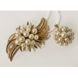 14CT GOLD & PEARL BROOCH & PENDANT - 19.4 GRAMS APPROX