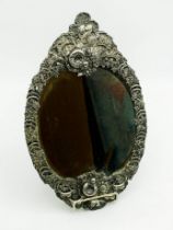 EARLY BEVELLED SILVER MIRROR WITH TURKISH OTTOMAN SILVER HALLMARK