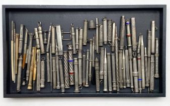 QTY OF PENCILS & PENS - MOSTLY SILVER